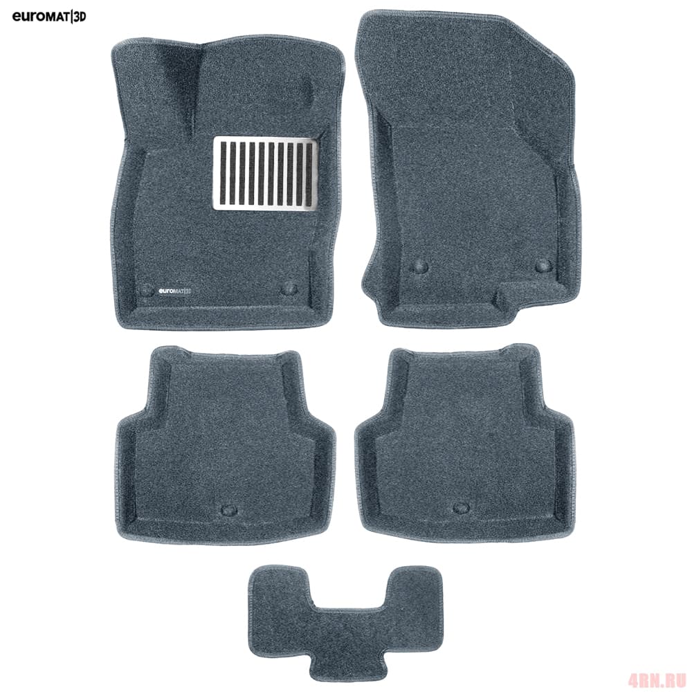 Коврики салона 3D Lux текстильные (Euro-standart) для Volkswagen Taos (2021-2023) серые № EM3D-004501G