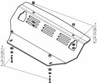 Защита радиатора для Mitsubishi Pajero 4 (2012-2021) № 381302