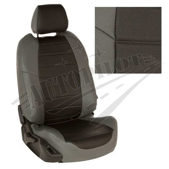 Чехлы на сиденья из экокожи (серый с черным) для Renault Kaptur с 16г.