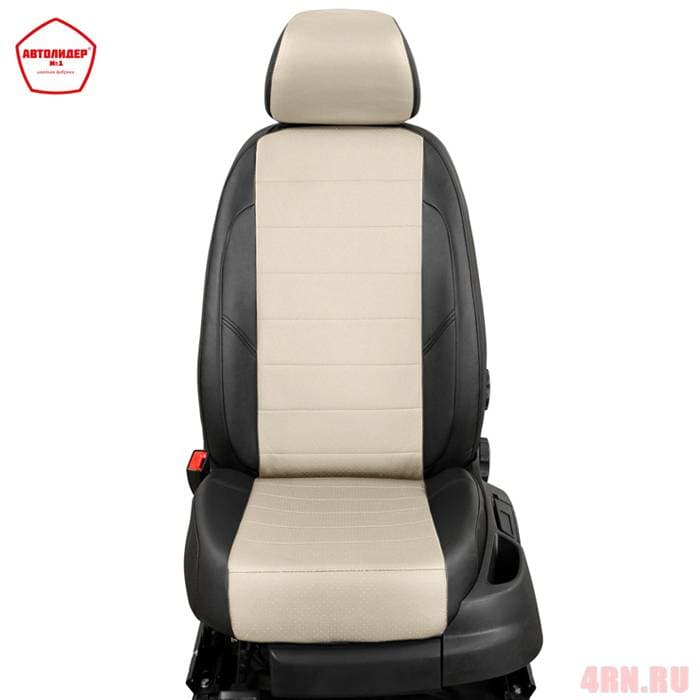 Чехлы "АвтоЛидер" для Nissan Sentra B17 (2014-2018) черно-кремовый с перфорацией № NI19-1601-EC08