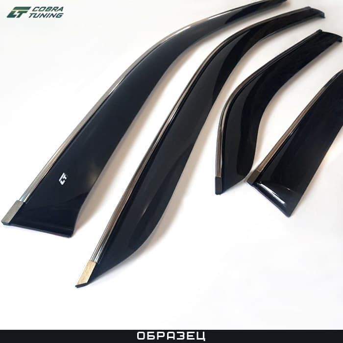 Дефлекторы боковых окон Cobra для Nissan Terrano (2014-2022) с хромированным молдингом № N14514CR
