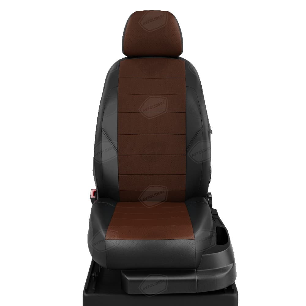 Чехлы "АвтоЛидер" для  Peugeot 301 (2013-2022) черно-шоколад № PG21-0801-CI04-0602-EC11