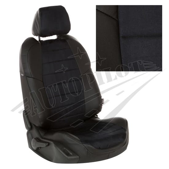 Чехлы на сиденья из алькантары (черные) для Peugeot 3008 I (простая комплектация) с 09-16г.