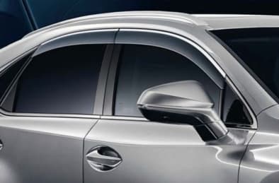 Дефлекторы боковых окон оригинальные для Lexus NX (2014-2021) с хромированным молдингом № 08611-78810