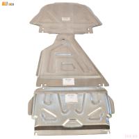 Комплект защиты днища для Mitsubishi Pajero 4 (2006-2021) из 3-х частей, без защиты радиатора № ALF14.04-06-07AL