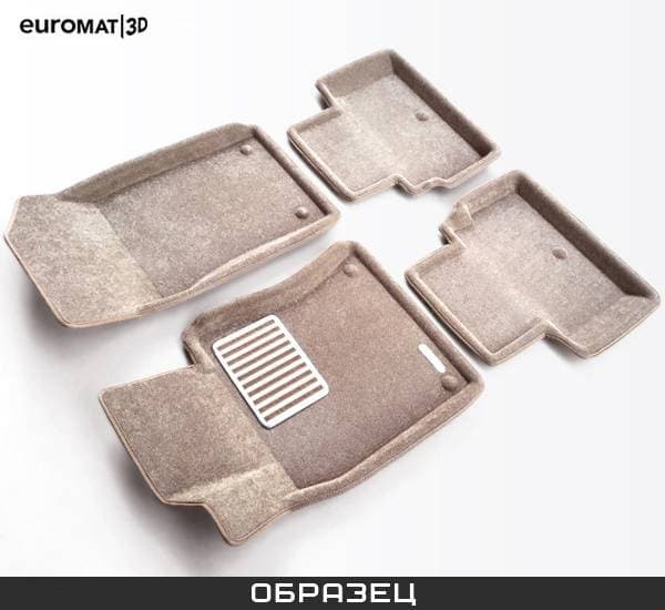 Коврики салона Euromat3D 3D Lux текстильные (Euro-standart) бежевые для Lexus LX 450D (2016-2021) № EM3D-003213T