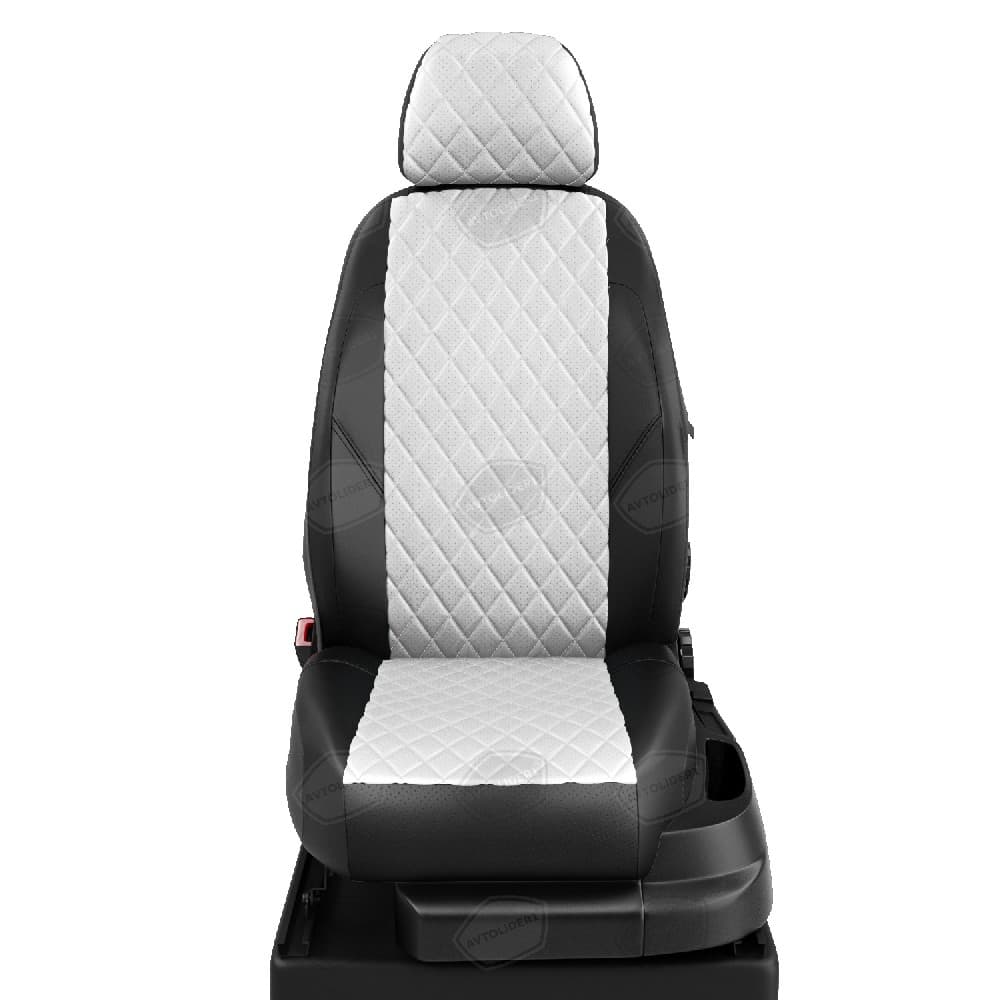 Чехлы "АвтоЛидер" для  Peugeot 301 (2013-2022) черно-белый № PG21-0801-CI04-0602-EC03-R-wht