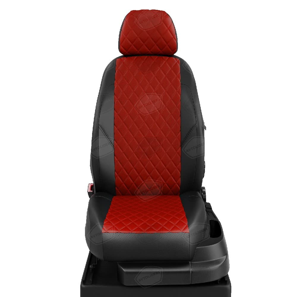 Чехлы "АвтоЛидер" для  Mazda BT-50 (2012-2020) черно-красный № FD13-1100-MZ16-0701-EC06-R-red