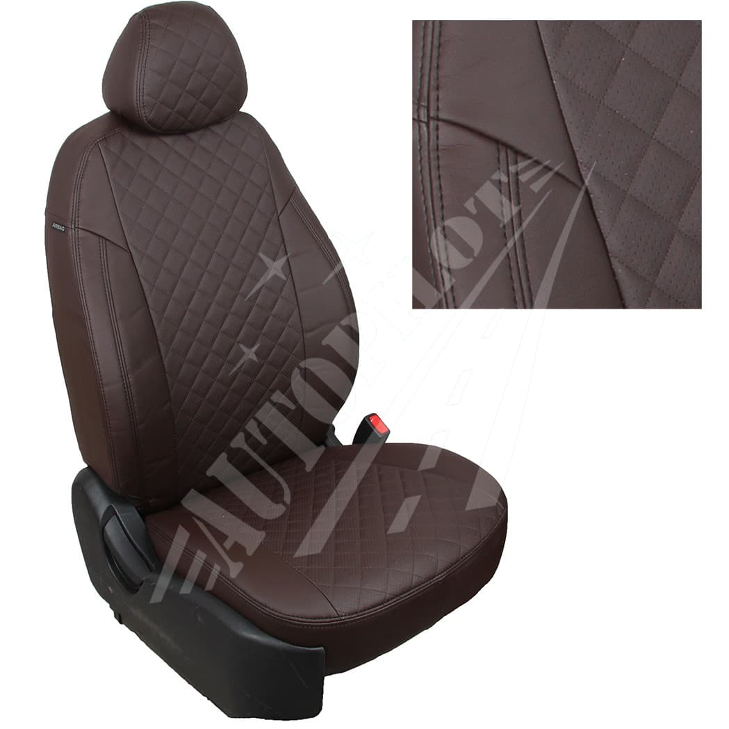 Чехлы на сиденья, рисунок ромб (шоколад) для Toyota Fortuner II (5 мест) с 15г.