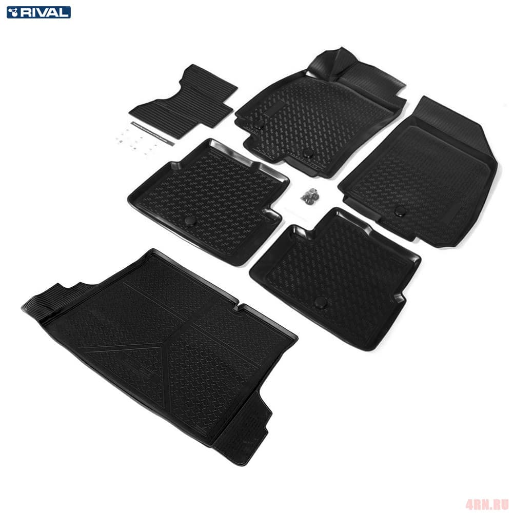 Комплект ковриков салона и багажника для Ravon R4 (2016-2022) № K11002002-1