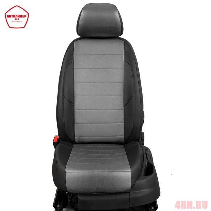 Чехлы "АвтоЛидер" для Seat Leon (2013-2020) черно-серый с перфорацией № SU36-0001-EC02