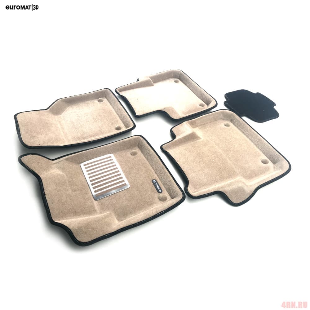 Коврики салона Euromat3D 3D Lux текстильные (Euro-standart) бежевые для Land Rover Discovery Sport (2015-2022) № EM3D-003107T