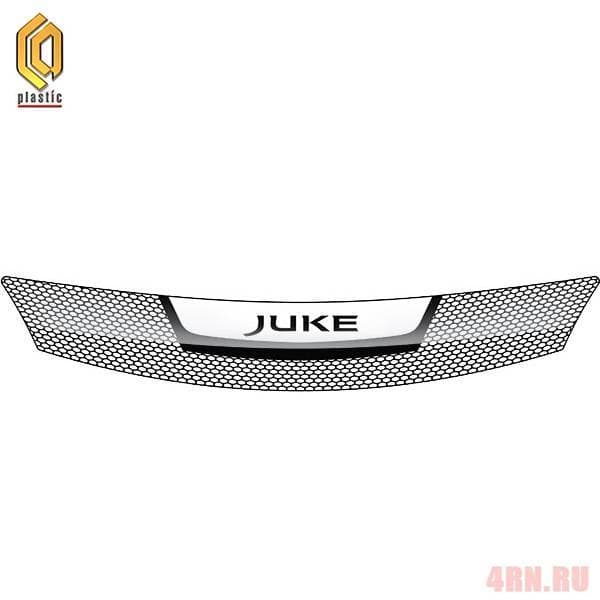 Дефлектор капота cерия "Art" белый для Nissan Juke (2011-2019) № 2010011407062