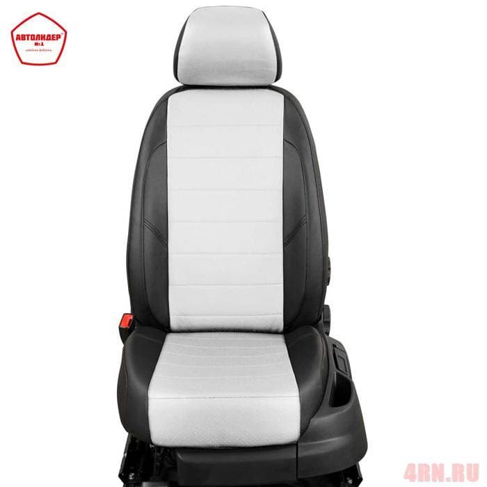 Чехлы "АвтоЛидер" для Seat Leon (2013-2020) черно-белый с перфорацией № SU36-0001-EC03