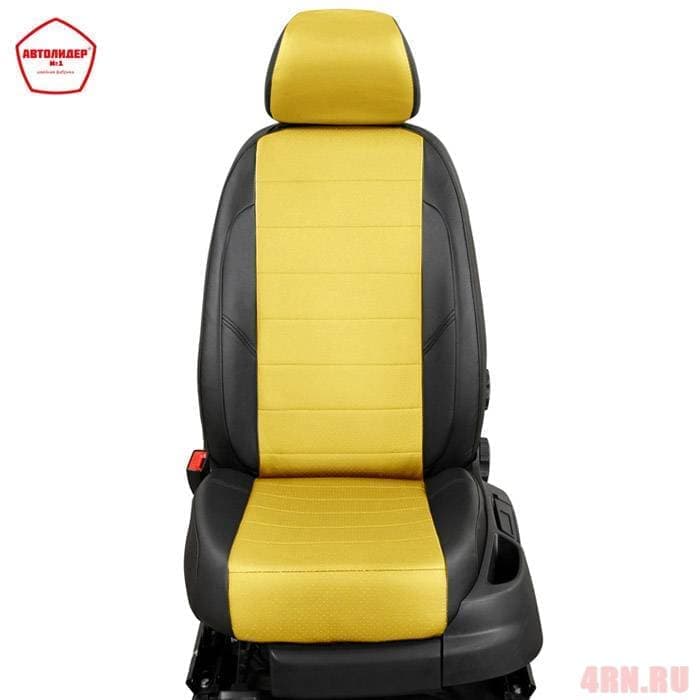 Чехлы "АвтоЛидер" экокожа для Hyundai ix35 (2010-2016) черно-желтый с перфорацией № HY15-0903-EC31