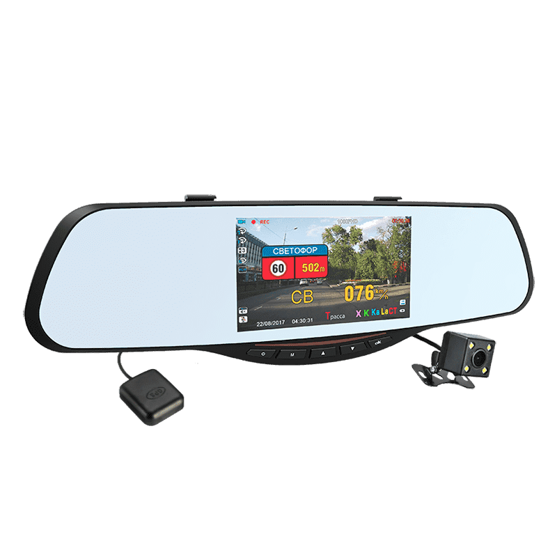 Зеркало 4 в 1 INTEGO VX-685MR HDVGA (видеорегистратор,антирадар,GPS,камера заднего вида)