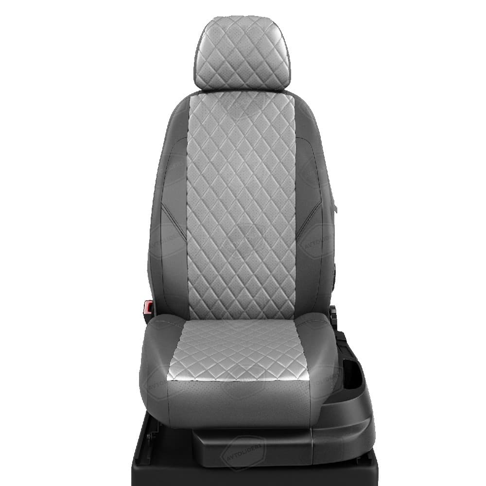 Чехлы "АвтоЛидер" для Hyundai Accent (1999-2012) светло-серый, темно-серый с перфорацией № HY15-0200-HY15-0201-EC17-R-sgr