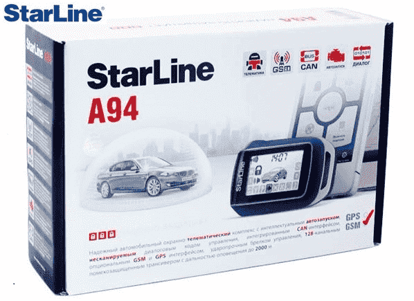 Автосигнализация StarLine с автозапуском и GSM № A94 2CAN GSM
