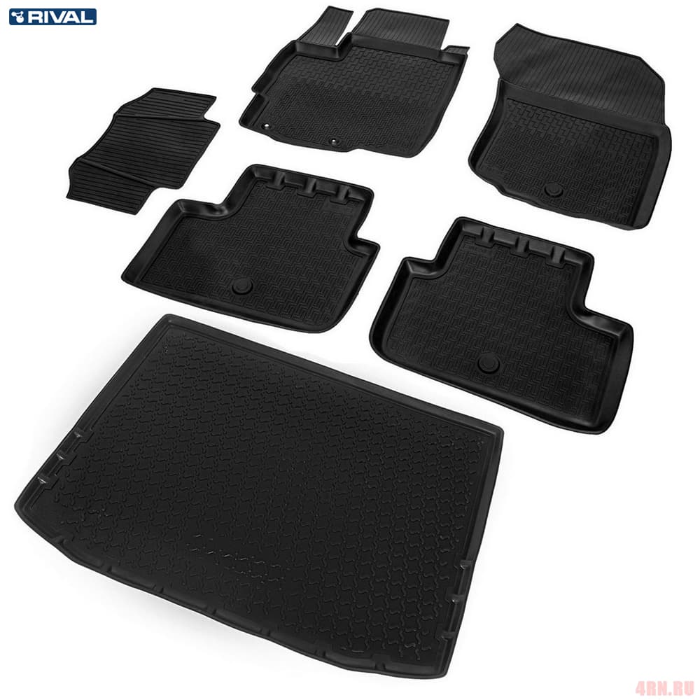 Комплект ковриков салона и багажника для Mitsubishi ASX (2012-2022) № K14001002-1