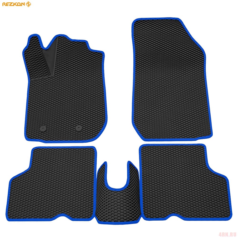 Коврики салона EVA 3D резиновые для Renault Kaptur (2016-2020) с синим кантом № 9229035103