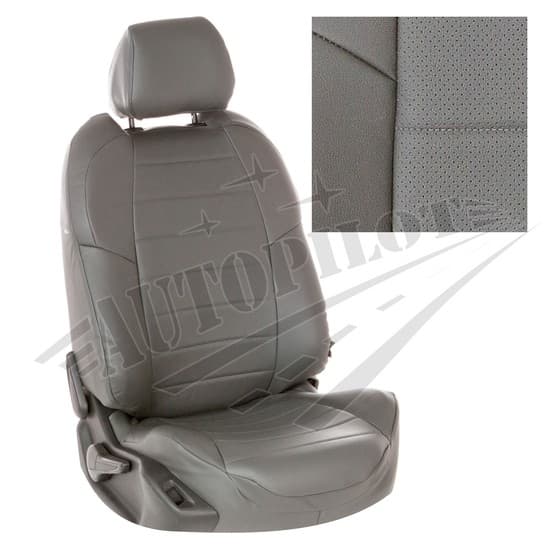 Чехлы на сиденья из экокожи (серые) для Chevrolet Lacetti / Daewoo Gentra / Ravon Gentra