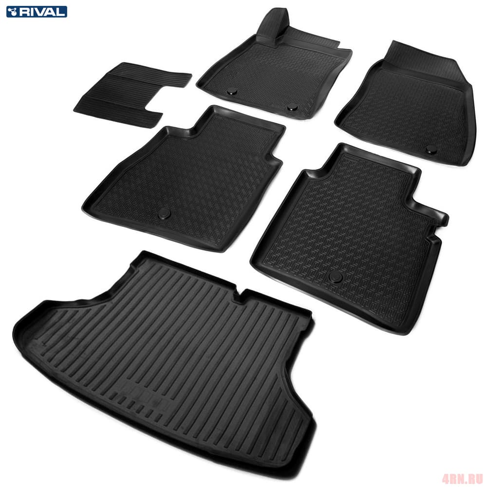 Комплект ковриков салона и багажника для Nissan Sentra (2014-2016) № K14106002-1