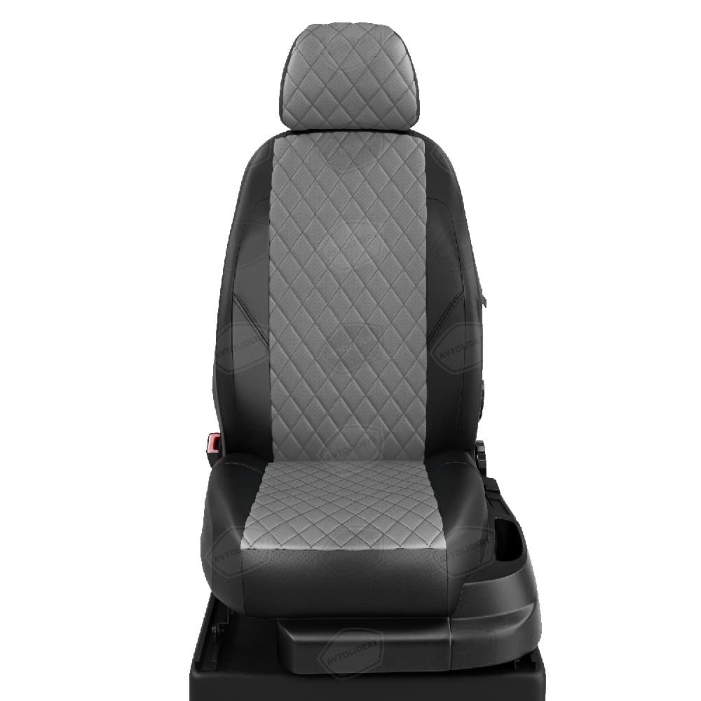 Чехлы "АвтоЛидер" для  сидений Ravon R2 (2016-2022) черно-серый № RA40-0101-CH03-0101-EC02-R-gra