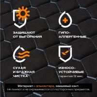 Накидка универсальная алькантара с боковой защитой (черный) синие соты (передний ряд сидений)