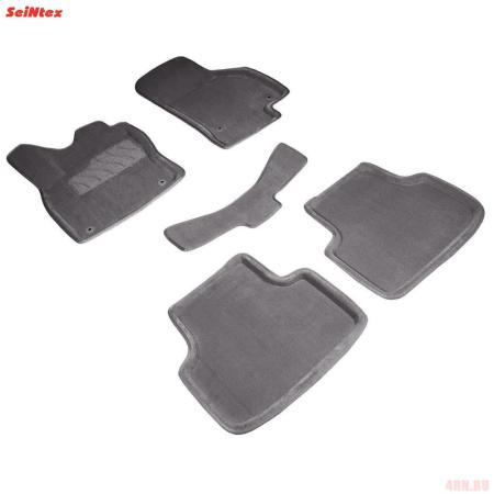 Коврики салона 3D текстильные для Skoda Octavia A7 (2013-2020) серые № 90565