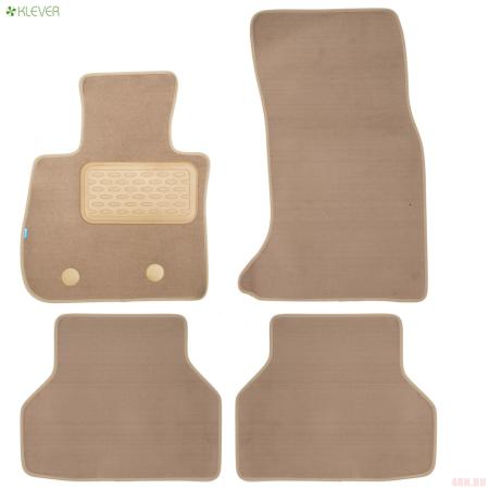 Коврики салона Klever текстильные Premium для BMW 5-Серия (Е60) седан (2003-2010) бежевые № KLEVER04050922112kh