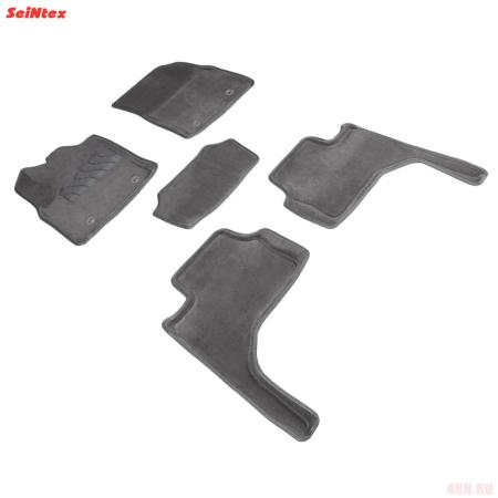 Коврики салона 3D текстильные для Toyota Land Cruiser 300 (2021-2025) серые № 96535